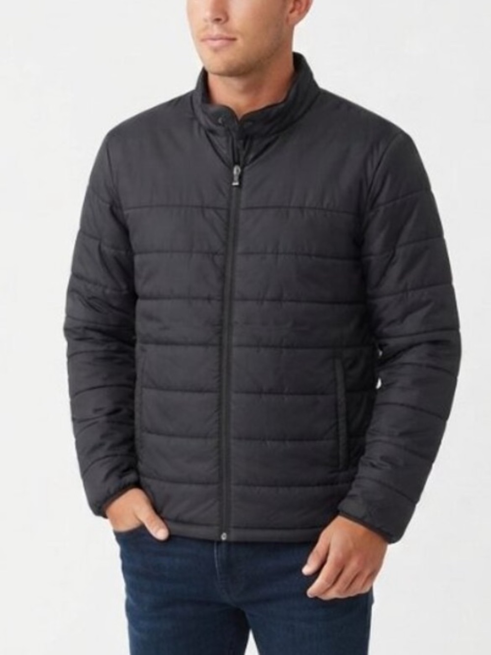 TravisMathew Men's Black Long Sleeve Quilted Puffer Jacket Medium 39867